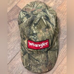 Wrangler Camo Hat Adjustable Baseball Cap Hunting Strap back